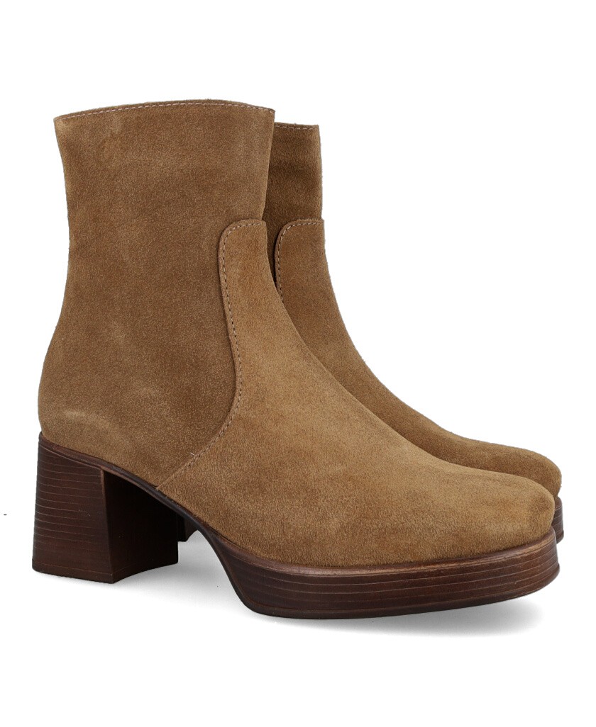 Patricia Miller 6911 Taupe Ankle Boots with Platform