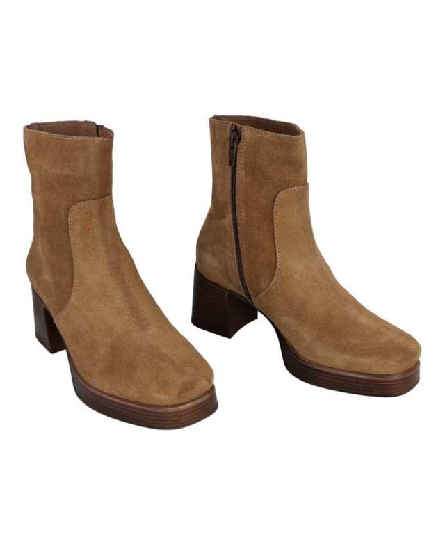 Patricia Miller 6911 Taupe Ankle Boots with Platform