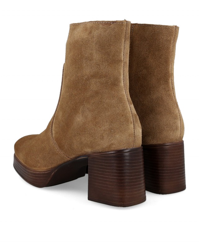 Patricia Miller 6911 Taupe Ankle Boots with Platform