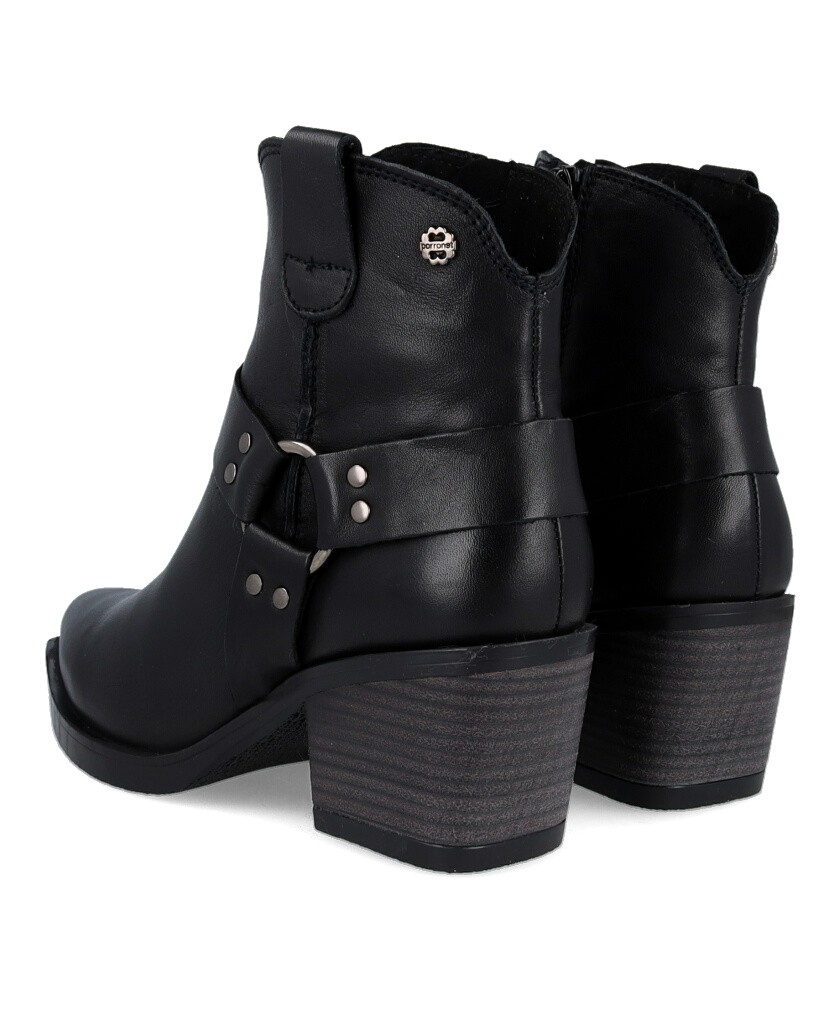 Botín negro estilo cowboy Porronet Fabiana 4753