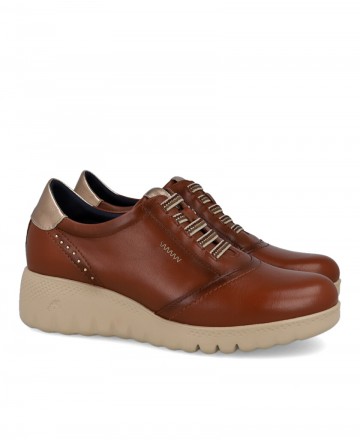 Zapatos para mujer en color cuero Caracteristicas cordones elasticos cuna 4 cm zapato de estilo casual suela extra light exteri