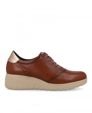 Zapatos para mujer en color cuero Caracteristicas cordones elasticos cuna 4 cm zapato de estilo casual suela extra light exteri