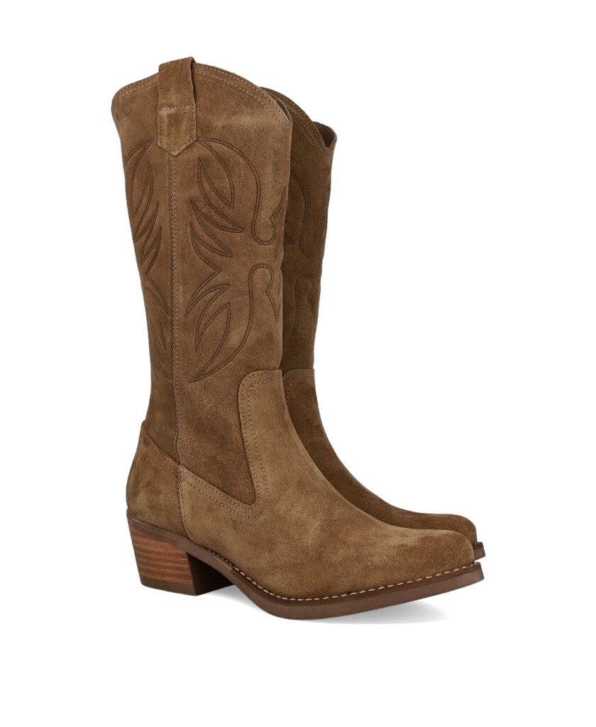 Botas cowboy de piel de serraje Patricia Miller 6950