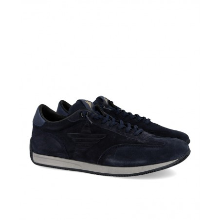 Zapatillas de piel color azul marino Cetti C-1381