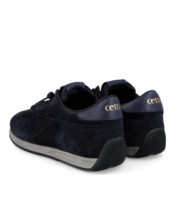 Zapatillas de piel color azul marino Cetti C-1381