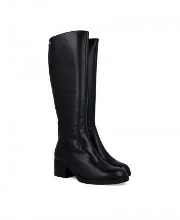 Botas negras clásicas de piel Wonders Santafé G-6250