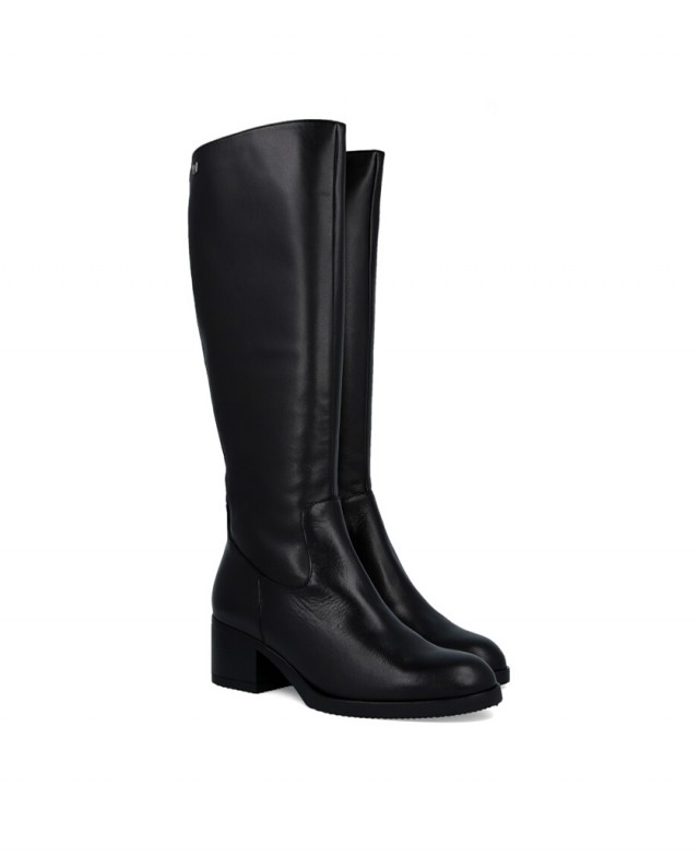 Botas negras clásicas de piel Wonders Santafé G-6250