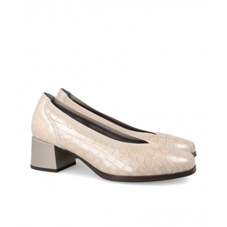 Tacones bajos color beige de mujer Pitillos 10820