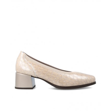 Tacones bajos color beige de mujer Pitillos 10820