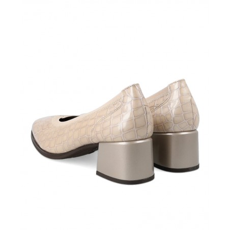 Tacones bajos color beige de mujer Pitillos 10820