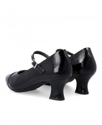 Pitillos 10851 Black Patent Leather Heeled Court Shoes
