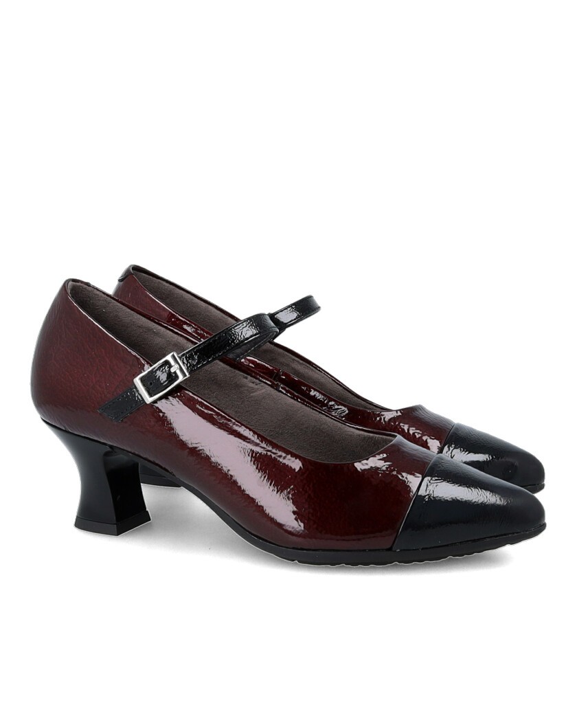 Pitillos 10851 Women's Burgundy Heel Mary Janes