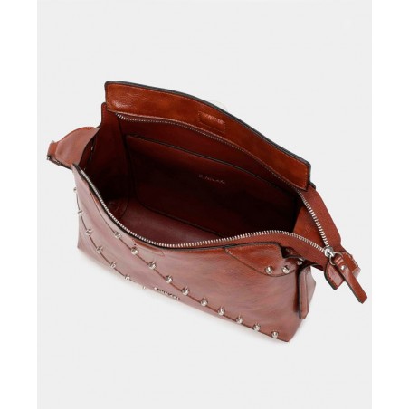 Bolso marrón con tachas Binnari Freeda 20773