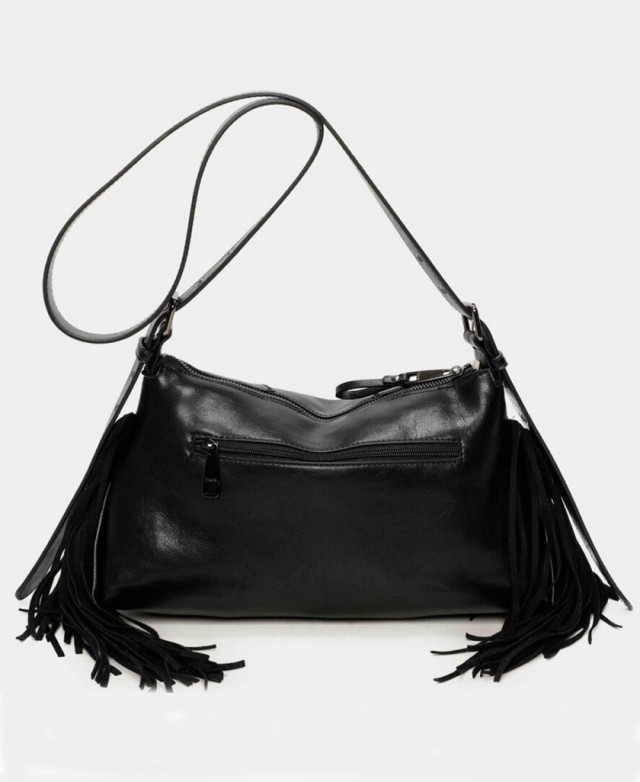 Bolso negro de flecos Binnari kate 20822