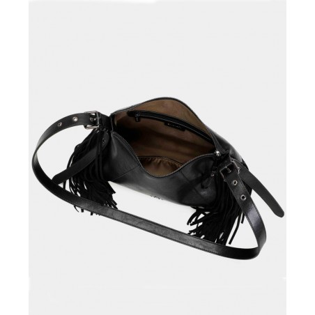 Bolso negro de flecos Binnari kate 20822