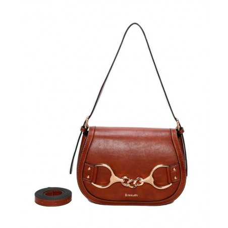 h2Bolso hombro con solapa Binnari Fanny 20741 h2 pEl Bolso Binnari Fanny 20741 en color cuero es el accesorio perfecto para com
