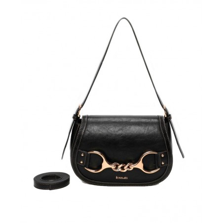h2Bolso con eslabon dorado Binnari Fanny 20741 h2 pEl Bolso Binnari Fanny 20741 en color negro es la pieza atemporal que estaba
