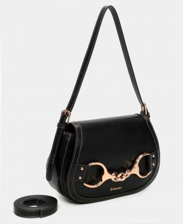 h2Bolso con eslabon dorado Binnari Fanny 20741 h2 pEl Bolso Binnari Fanny 20741 en color negro es la pieza atemporal que estaba
