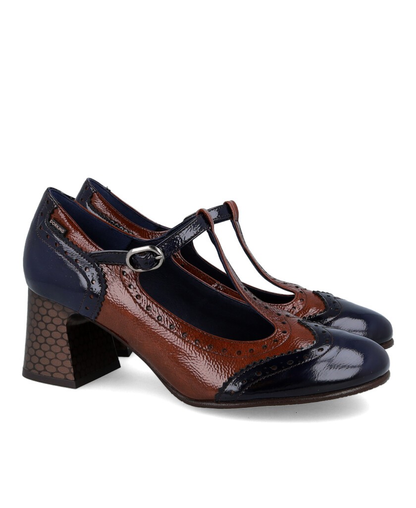 Dorking Dacy D9618 retro patent leather shoes