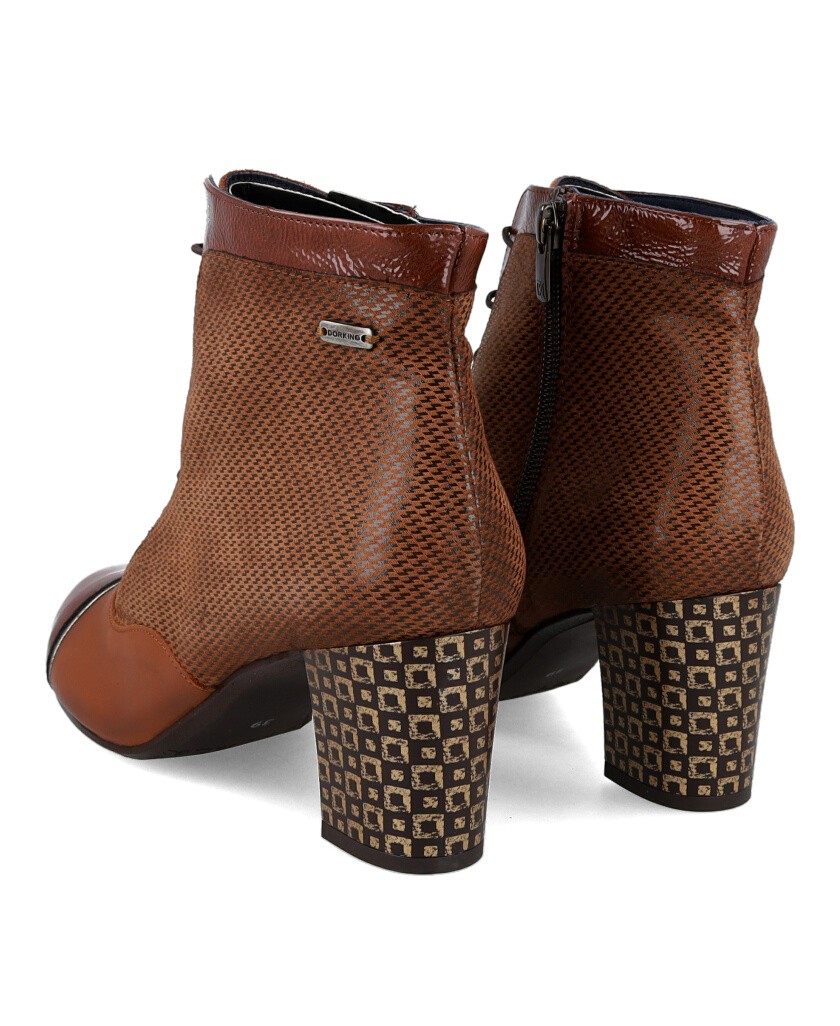 Botines con tacón estampado Dorking Rodin D8922