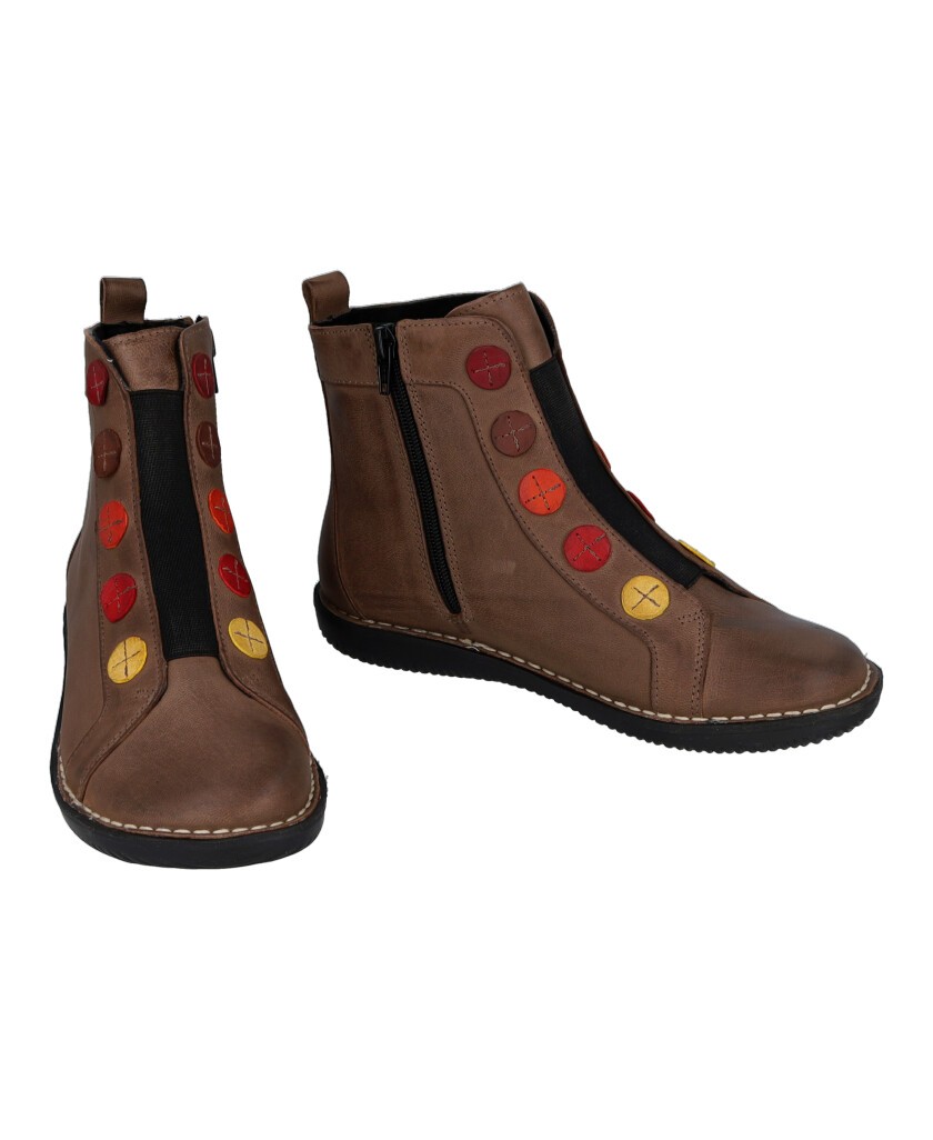 Catchalot 7238 flat brown ankle boots