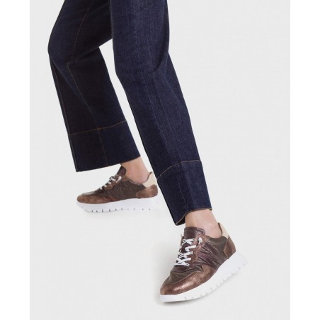 Sneakers metalizadas con cordones Wonders Odisei A-2491