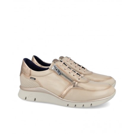 h2Zapatillas casual con cremallera Fluchos F2070 h2 pLas Zapatillas casual Fluchos F2070 para mujer en color beige con detalles