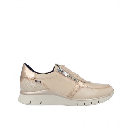 h2Zapatillas casual con cremallera Fluchos F2070 h2 pLas Zapatillas casual Fluchos F2070 para mujer en color beige con detalles
