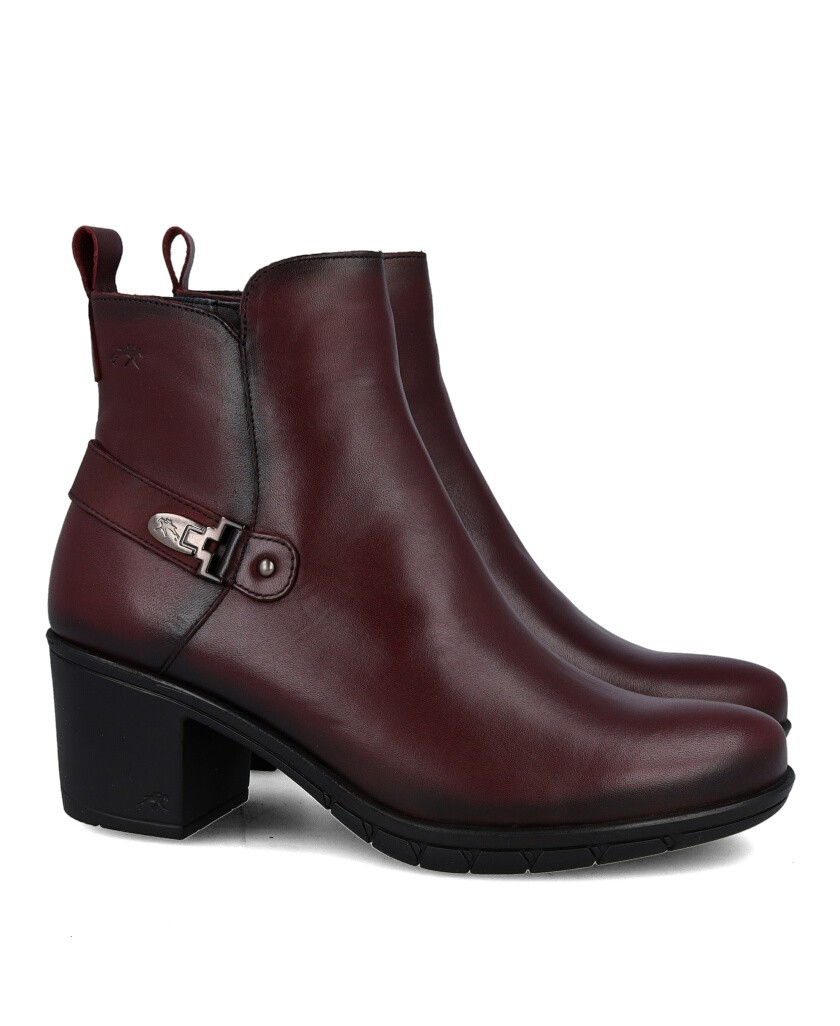 Fluchos Nydia F1798 burgundy ankle boots