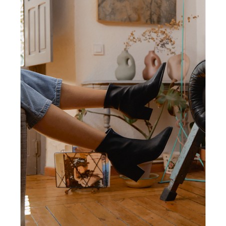 Miss Elastic 78151 Black Elastic Ankle Boots