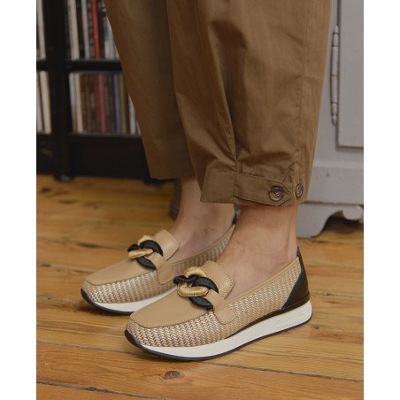 Happy Monk Vanity 011 Beige Leather Loafers