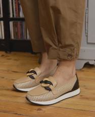 Happy Monk Vanity 011 Beige Leather Loafers