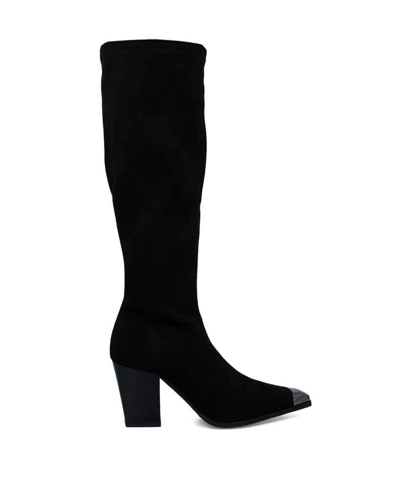 Miss Elastic Emira 78133 black metal toe boots