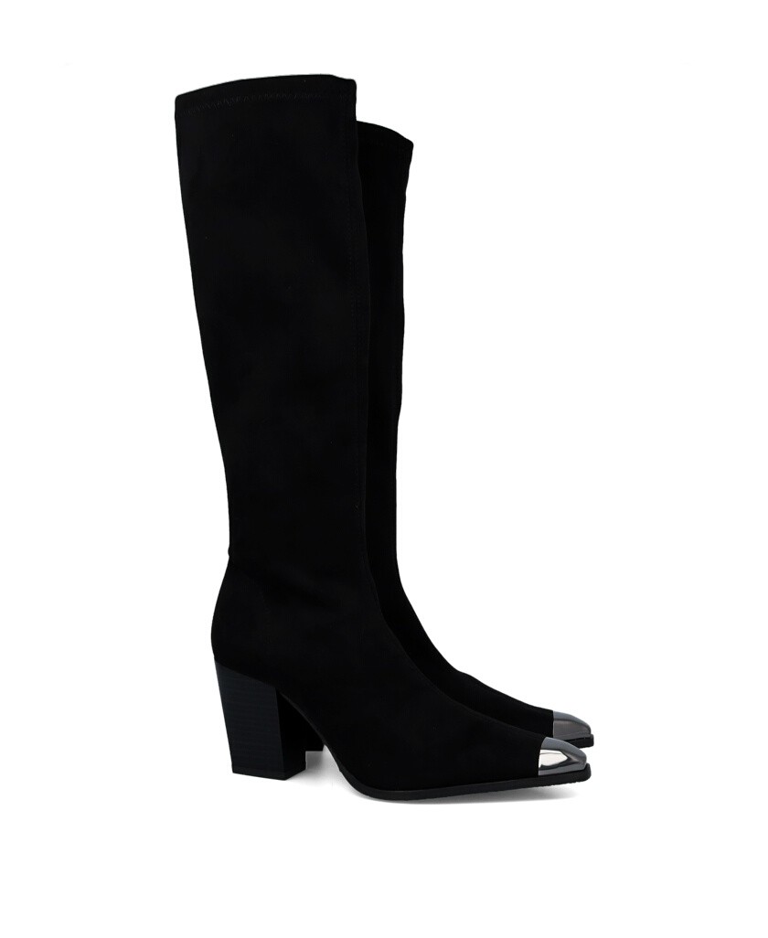 Miss Elastic Emira 78133 black metal toe boots