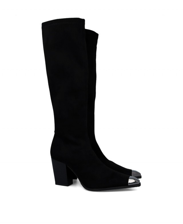 Miss Elastic Emira 78133 black metal toe boots Miss Elastic Emira 78133 black metal toe boots