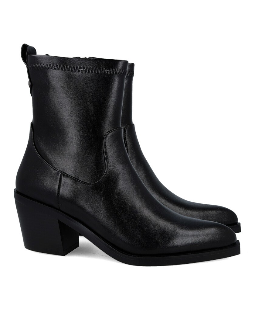 Catchalot Misuri black cowboy-style ankle boots
