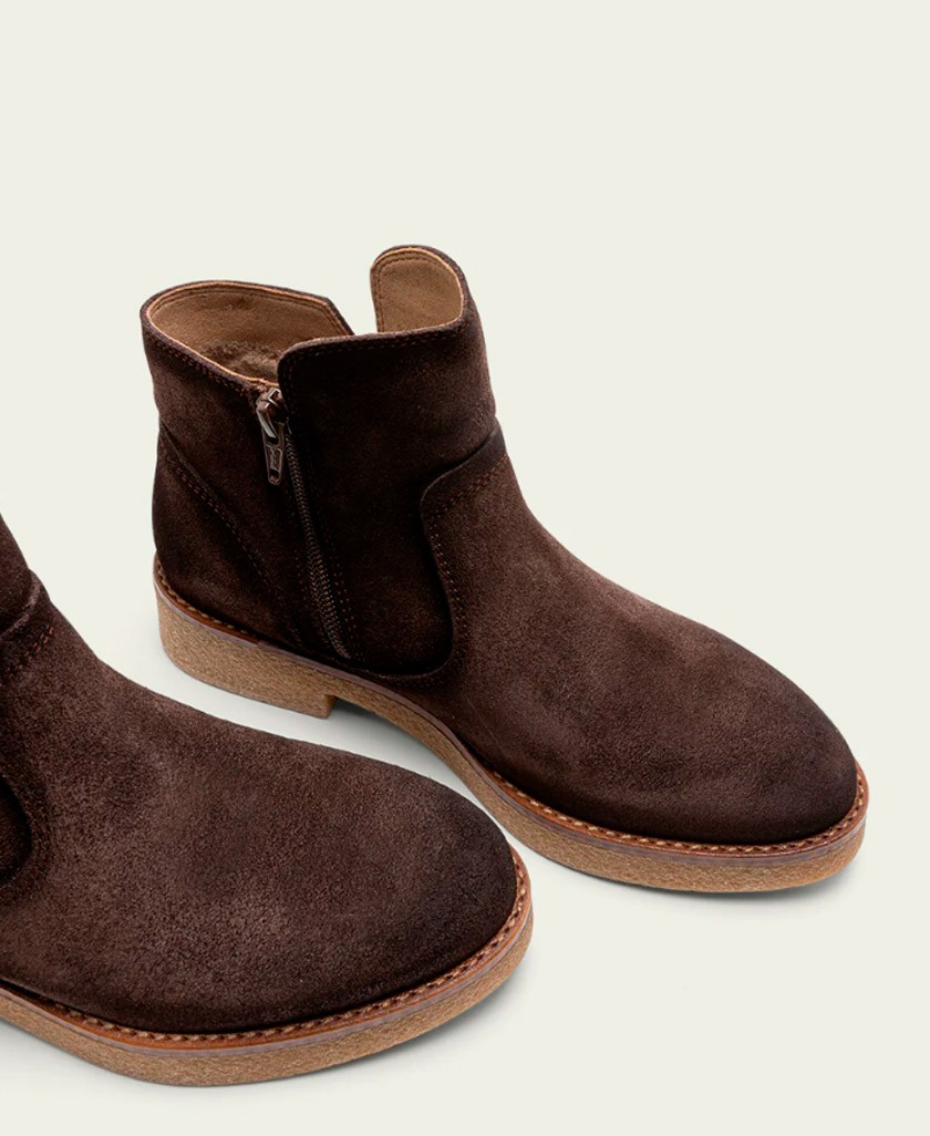 Botines para mujer en color marron Caracteristicas con cremallera tacon 4 cm zapato de estilo casual suela de goma termoplastic