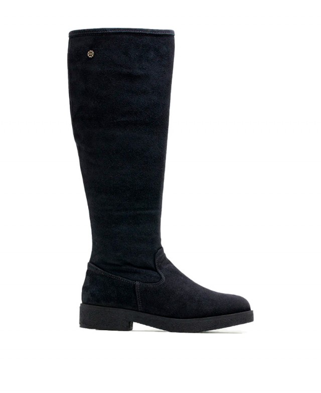 Porronet Ágata Charcoal Leather Knee-High Boots