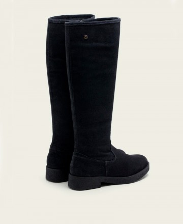 Porronet Ágata Charcoal Leather Knee-High Boots