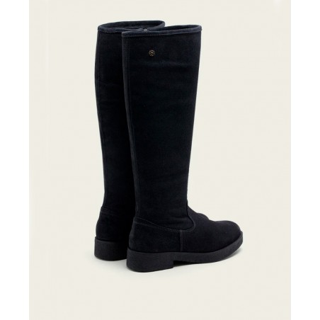 Porronet Ágata Charcoal Leather Knee-High Boots