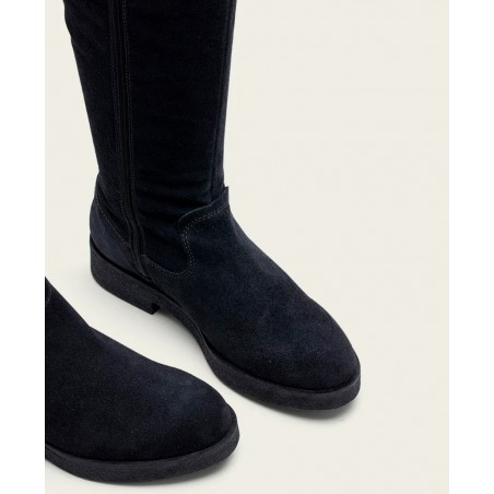 Porronet Ágata Charcoal Leather Knee-High Boots