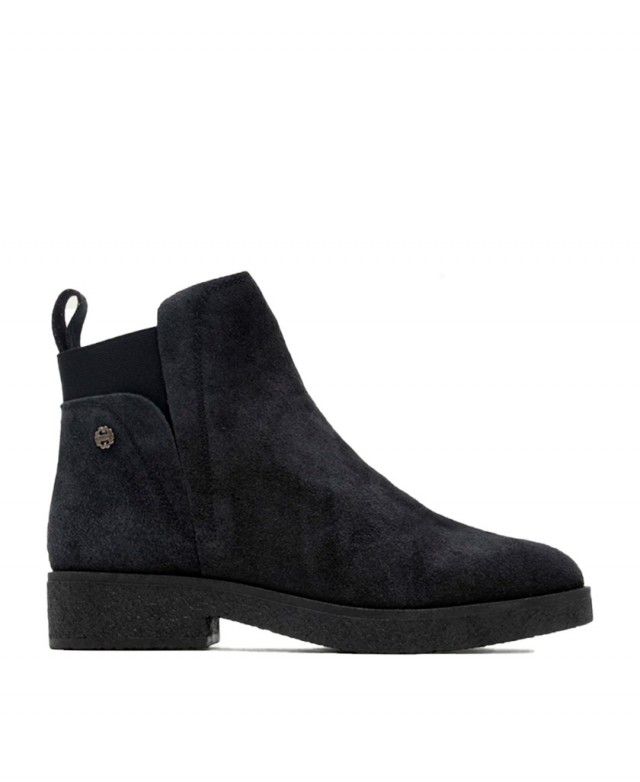 Botines negros de piel de serraje Porronet Adele 4701