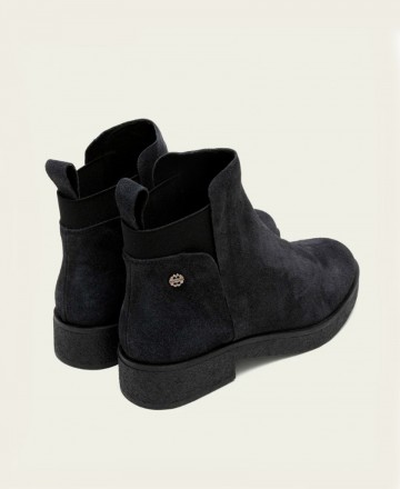 Botines negros de piel de serraje Porronet Adele 4701