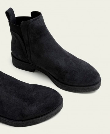 Botines negros de piel de serraje Porronet Adele 4701