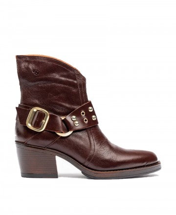 Yokono BRAVA-001 brown leather women's ankle boots