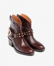 Yokono BRAVA-001 brown leather women's ankle boots
