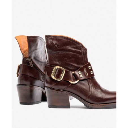 Yokono BRAVA-001 brown leather women's ankle boots