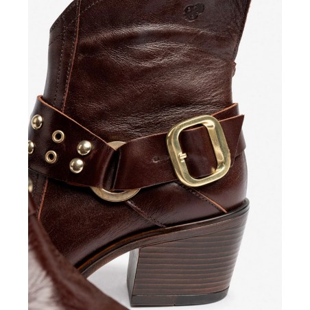 Yokono BRAVA-001 brown leather women's ankle boots