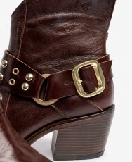 Yokono BRAVA-001 brown leather women's ankle boots