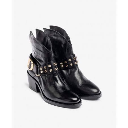 Yokono BRAVA-001 Aged Leather Heeled Ankle Boots